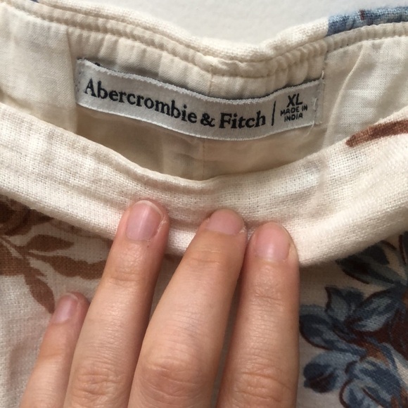 Abercrombie Linen Blend Column Midaxi Skirt (XL)  floral print slit summer - Picture 6 of 9
